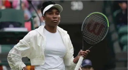  ??  ?? Venus followed sister Serena out of Wimbledon