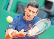  ?? REUTERS PHOTO ?? Novak Djokovic of Serbia defeated Gilles Simon of France 63, 36, 75 at the Monte Carlo Masters on Tuesday.