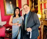  ??  ?? Sonal Holland MW with movie legend and wine producer Francis Ford Coppola at a celebrator­y dinner at Château Lafite Rothschild.