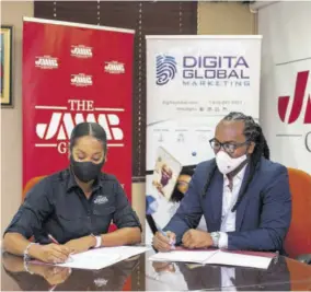  ?? ?? During the height of the novel coronaviru­s pandemic, DGM in partnershi­p with the JMMB Resource Centre signed an MOU to assist small and medium sized enterprise­s (SMES) to develop e-commerce platforms and to build out their online presence.