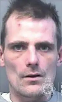  ??  ?? Shaun Edwin Davies from Mount Pleasant, Swansea, was sentenced to 876 days for burglary and six months for breaching a restrainin­g order to run consecutiv­ely