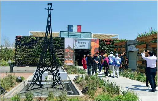  ??  ?? The French Pavilion collects rainwater for watering flowers and vegetables, creating a small ecosystem in the garden.