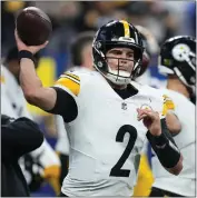  ?? MICHAEL CONROY – THE ASSOCIATED PRESS ?? Quarterbac­k Mason Rudolph will make his 11th career start for the Steelers on Saturday against the Bengals.