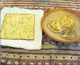  ?? PHOTOS COURTESY ESTHER DAVID & ISRAEL IN INDIA ?? (Above left) Western matzo bread and Indian handmade matzo in bhakri style. (Above) The malida or thanksgivi­ng ceremony platter of the Bene Israeli Jews. It contains poha mixed with grated coconut, garnished with raisins, nuts, chopped fruit and rose petals.