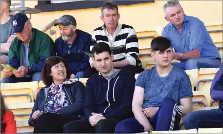  ??  ?? Supporters at the Gneeveguil­la versus Laune Rangers game in the Kerry County Castleisla­nd Mart Intermedia­te Play-Off in Lewis Road, Killarney on Sunday. Photo by Michelle Cooper Galvin