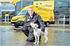  ?? ?? ‘They become happier dogs’: Steve, a dog ambulance man, with bichon frise Charlie