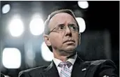  ?? ANDREW HARRER/BLOOMBERG NEWS ?? President Trump said Thursday’s meeting with Deputy Attorney General Rod Rosenstein, above, may be delayed.