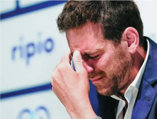  ?? EFE ?? Del Potro anunció entre lágrimas que deja el tenis