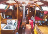  ??  ?? A wooden boat's interior is homely, well-built and can be modified easily