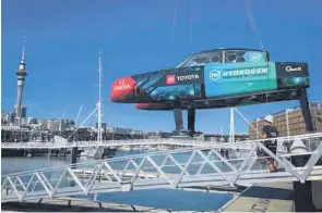  ?? Photo / Supplied ?? Emirates Team New Zealand launch their hydrogen powered foiling chase boat powered by two Toyota fuel cell stacks.