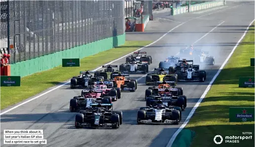  ??  ?? When you think about it, last year’s Italian GP also had a sprint race to set grid