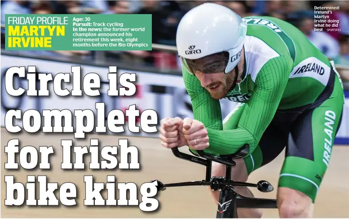  ?? SPORTSFILE ?? Determined: Ireland’s Martyn Irvine doing what he did best