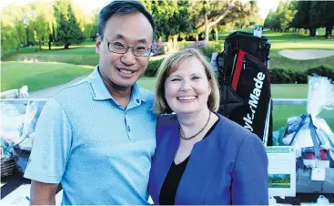  ??  ?? Gary Wong’s Aspac Developmen­t’s 2 River Green firm sponsored the golf event that netted a record $318,000 for Natalie Meixner’s Richmond Hospital Foundation and helped purchase two state-of-the-art portable ultrasound units.