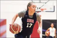  ?? USA Basketball ?? Paige Bueckers at the USA Basketball U19 World Cup team trials in 2019. The latest UConn freshman star has nearly 600,000 Instagram followers.