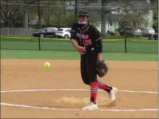  ?? ED MORLOCK/MEDIANEWS GROUP ?? Upper Dublin pitcher Chloe Foster struck out 13batters in a complete game one-hitter Monday afternoon against Dock Mennonite Academy.