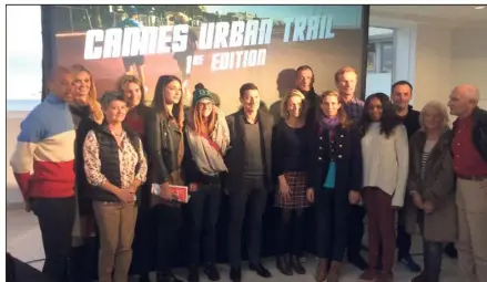  ??  ?? Il y avait du beau monde hier après-midi au Palais des festivals lors de la conférence de presse d’annonce de la première édition du Cannes Urban Trail dont Stéphane Diagana, William Motti, Victoria Ravva ou Ornella Ongaro. (Photos R. K.)