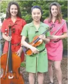  ?? GPS PHOTO ?? From left: GPS freshman Allison Lockhart with Tango Strings; junior Margaret Lim, concertmas­ter; and AllState soloist senior Jennifer Brockman, who will play with Maithilee Kunda, GPS class of 2002, in the concert.