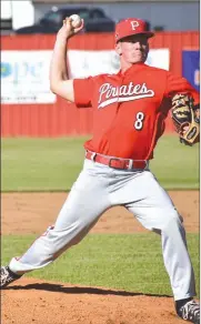  ?? PDN photo by Tom Firme ?? Poteau’s Ben Brooks delivers a pitch against Vian on Tuesday.