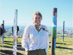  ?? PHOTO: KAYLA HODGE ?? All came together . . . Waimate2ge­ther White Horse monument project manager Jo Sutherland said it was an emotional and exciting day as the monuments and pou were unveiled yesterday.