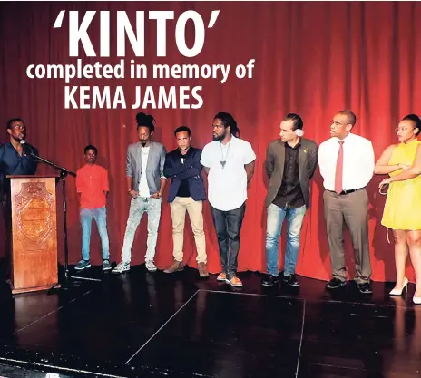  ?? MEL COOKE ?? The persons involved in ‘Kinto’. From left: Joshua Paul (director); Sekai Smart-Macaulay (lead actor); Gareth Cobran (director of photograph­y); Mark Anthony Deacon (assistant director); Saeed Thomas (co-producer); Justin Hadeed Awn (actor); Tomlin Paul...