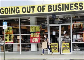  ?? ASSOCIATED PRESS ?? In this Aug. 6 file photo, a customer leaves a Pier 1 retail store, which is going out of business, during the Coronaviru­s pandemic in Coral Gables, Fla.