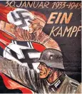  ?? ?? Symbolic: a Nazi poster marking the 10th anniversar­y of Hitler’s rise to power