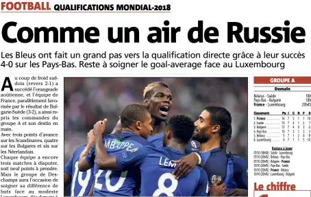  ?? (Photo AFP) ?? Pogba et les Bleus ne sont plus très loin de la Russie...