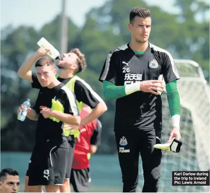  ??  ?? Karl Darlow during the trip to Ireland Pic: Lewis Arnold