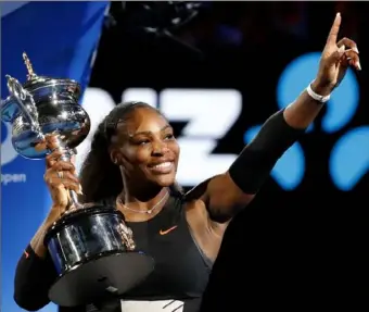  ?? Associated Press photos ?? While 37, Serena Williams still is a favorite to win her 24th Grand Slam singles title at the Australian Open. She begins play against Tatjana Maria.