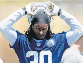  ?? Luis Sinco Los Angeles Times ?? THERE HAVE been a lot of happy campers thanks to the Rams’ Todd Gurley, who has taken part in youth camps in Southern California and across the country.