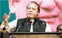  ??  ?? Former Pakistani Prime Minister Nawaz Sharif addresses his supporters during a party meeting in Islamabad on Tuesday. (AP)