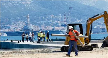 ?? (Photos Dominique Leriche) ?? Monaco Marine va s’implanter sur un site industriel de  hectares, réhabilité au niveau des infrastruc­tures portuaires par la direction des ports de la métropole TPM.