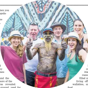  ?? Photos / Supplied ?? From left: An Aboriginal artist creates a Tiwi Island design; a Tiwi Islander; visitors get excited about the local footy match.