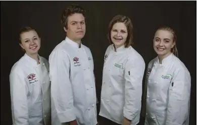 ??  ?? Maple Mountain High School students Hillary Hirst, Isaac Taylor, Talia Olsen and Maddie Palmer participat­ed in the ProStart State Finals in March.