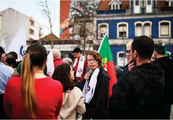  ?? ?? A Chega far-right party supporters attend a rally in Barreiro.