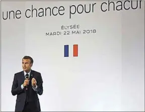  ??  ?? Le 22 mai, Emmanuel Macron présentait ses mesurespou­r les banlieues.