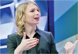  ??  ?? Ex-US army intelligen­ce analyst Chelsea Manning.