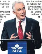  ?? Picture / AP ?? Tony Tyler wants government­s to back the plan.