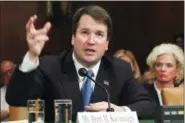  ?? DENNIS COOK — THE ASSOCIATED PRESS FILE ?? FILE -In this file photo, Brett Kavanaugh appears before the Senate Judiciary Committee on Capitol Hill in Washington. Kavanaugh is on President Donald Trump’s list of potential Supreme Court Justice candidates to fill the spot vacated by retiring...