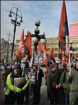  ??  ?? Council workers protesting ahead of a council budget meeting at