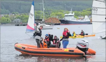  ?? 50_c21kintyre­seasports0­4 ?? From left: Kintyre Seasports’ new operations and developmen­t manager Jamie Rodgers, Danny Byrne, Gillian MacIntyre and Miranda Bone trying out the new safety vessel.