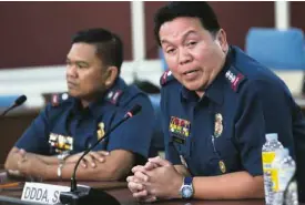  ?? LYN RILLON ?? ‘HEMOCKEDmy being a policeman’ says Senior Supt. Elmer Jamias. The Philippine National Police says it will press charges against Vice President Binay and his bodyguards for roughing up officers during a brawl at the Makati City Hall on Monday night...
