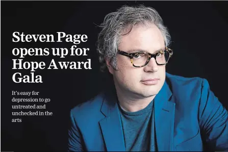  ?? SPECIAL TO NIAGARA FALLS REVIEW ?? Singer Steven Page, co-founder of The Barenaked Ladies, will talk about his past struggles with mental health at the annual Hope Award Gala.