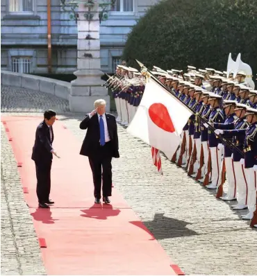 ?? Foto: dpa/ Kiyoshi Ota ?? Shinzo Abe will die japanische Allianz mit den USA noch besser machen.