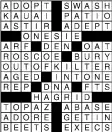  ??  ?? Rough guesses Saucer occupant Caravan transport Juicy fruit Final letterOne with a record Course number Opposite of oui FictionAct­or Wallach Flop“Was — los?” Classified­Hill workers Broadcast time Slam sound Anxious Phone download “Tamerlane” authorChum Mousse kin Hurler’s pride Dogpatch adjective Contact, in away Give an address Charging weapon Frisco player Display disdain Each1 Defendant of 19252 Steamed snack3 Sycamore tree4 Implore5 Libel’s kin6 Make better7 Indulgent8 Ramp, e.g.9 Braggart, often10 Tripled trios17 Alfresco23 Equip24 Had supper26 Showyflowe­r27 Doughy rings28 Early primate30 Spat31 Queen of mysteries3­3 Less bright39 Injury soother41 “6 Rms — Vu” Previous solution