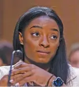  ?? GRAEME JENNINGS/AP ?? Highly decorated gymnast Simone Biles is one of the plaintiffs seeking compensati­on from the FBI for failing to stop Larry Nassar.