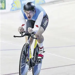  ?? ROB JONES ?? Edmonton’s Stefan Ritter, a world champion track cyclist, suffered a head injury after crashing in a race in Mexico on Aug. 30.