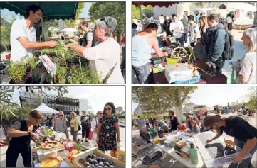  ?? (Photos Laurent Martinat) ?? Des fruits et légumes bien sûr, du pain, des vins, des confitures et des jus de fruits, des produits cuisinés à déguster sur place ou à emporter : on trouve de quoi manger au marché de La Cerise, mais aussi des ateliers création pour les enfants, les...