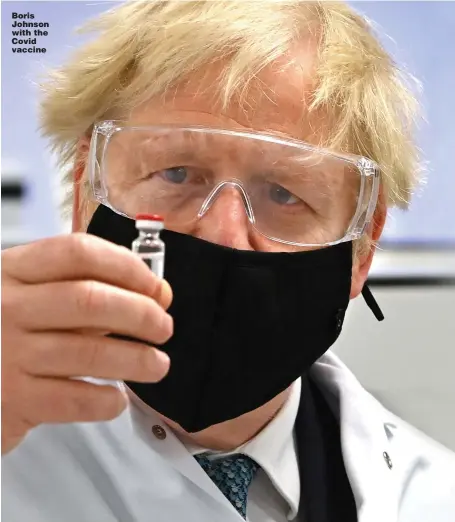  ?? Picture: PAUL ELLIS / AFP ?? Boris Johnson with the Covid vaccine