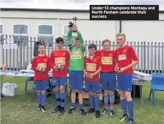  ??  ?? Under-13 champions Montagu and North Fenham celebrate their success